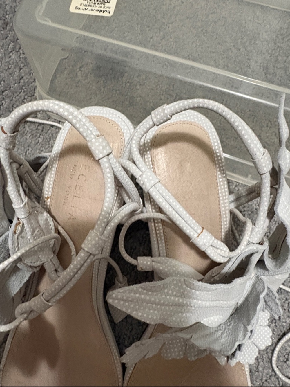 Cecilia New York White Hibiscus Floral Block Heel Sandals 10 - Picture 7 of 15